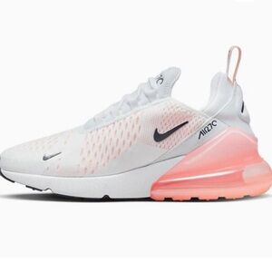 Nike Air Max 270 White and Coral Sneakers